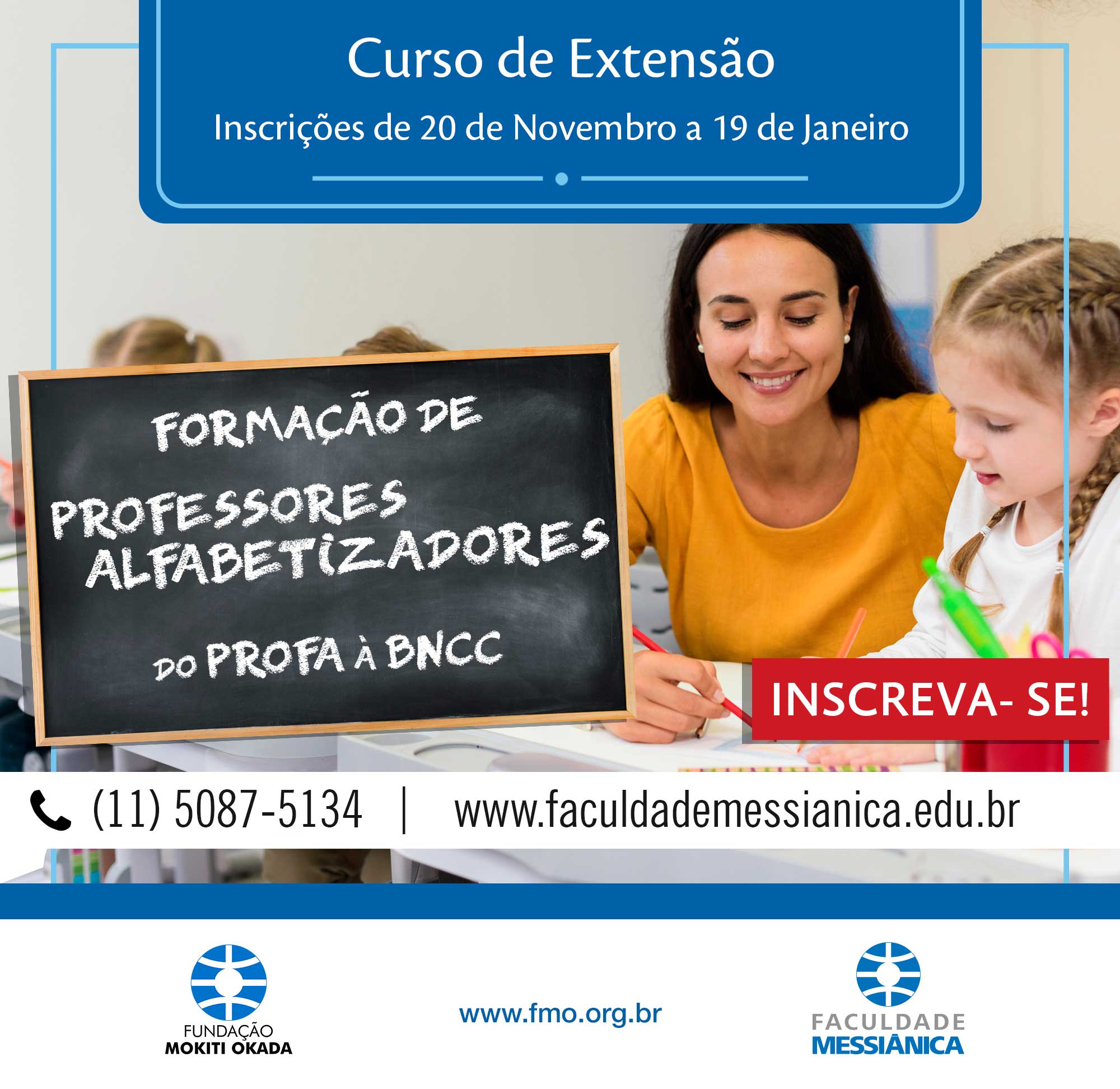 Sem título-1 Professoras com alunos e a legenda curso de extensão formação de professores alfabetizadores